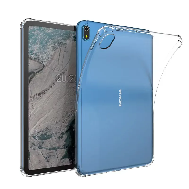 Clear TPU Gel Cover Shockproof Corner Soft Case for Nokia T20 Tablet