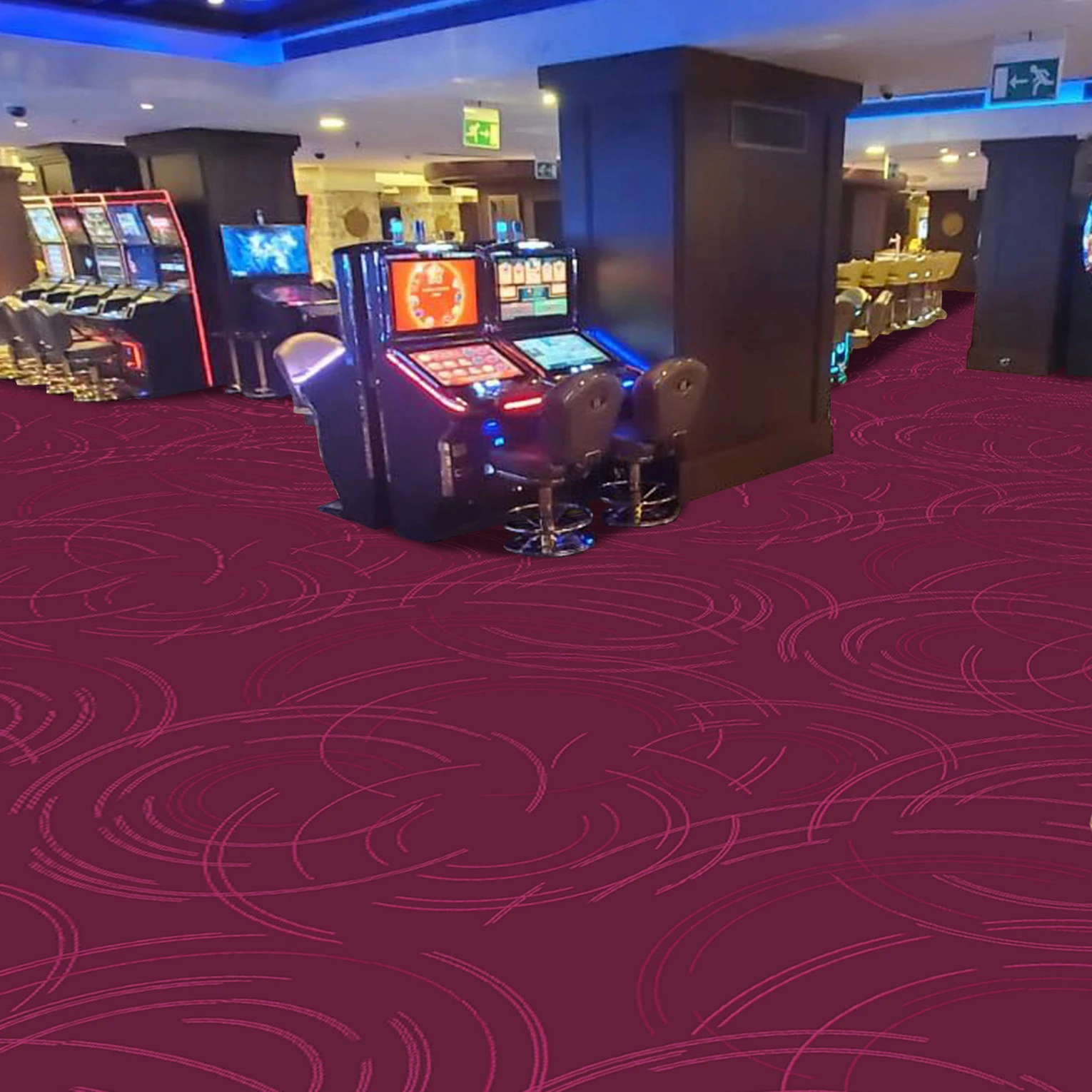 New Style Red Flower Stain Resistant Casino Game Room Carpet for Casino