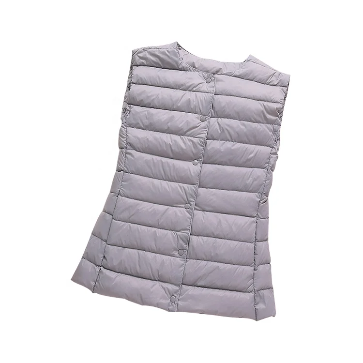 
wholesale slim fashion winter sleeveless waistcoat padded womens down vest top 