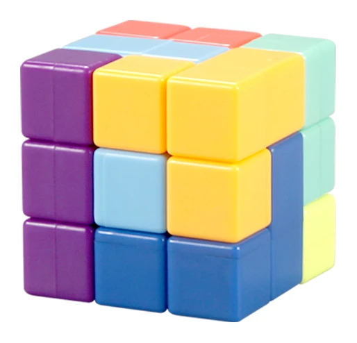 Newest Plastic Cube Puzzle colorful Color blocks Cube Sharpen Brain Training Intellectual Toy
