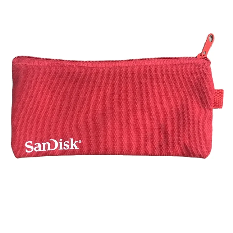 2024 Hot Sell Custom Reusable Vintage School Custom 16oz Polyester fiber Pencil Zipper Pouch Pen Case for Gift