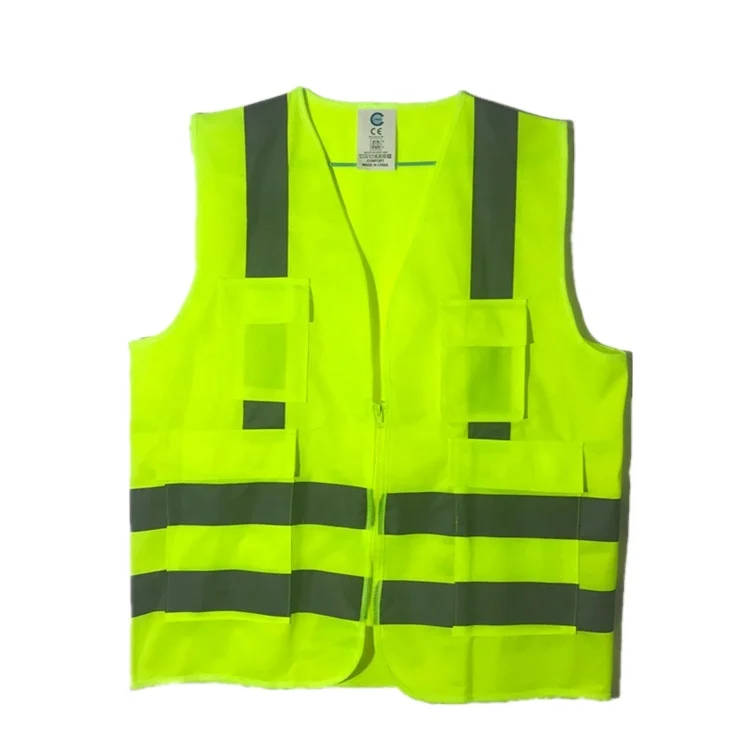 Traffic Reflective Vest with Pockets Security Guard Reflective Vest