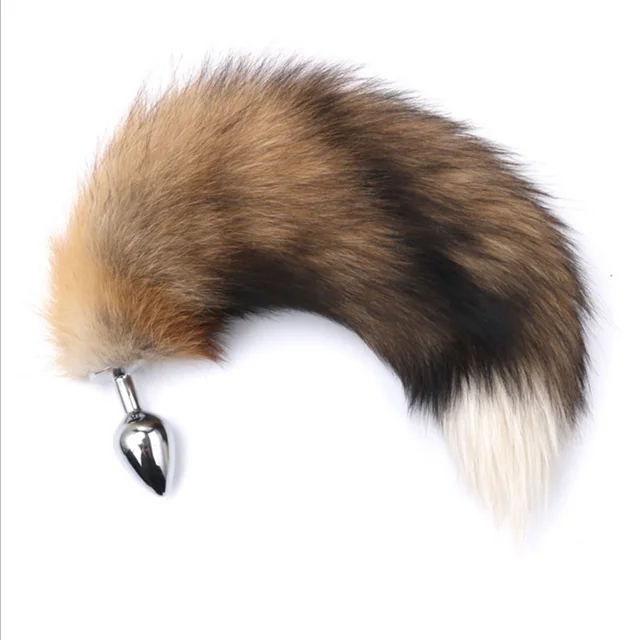 Detachable Anal Plug Real Fox Tail,Fox Red Tail Anal Plug Fur