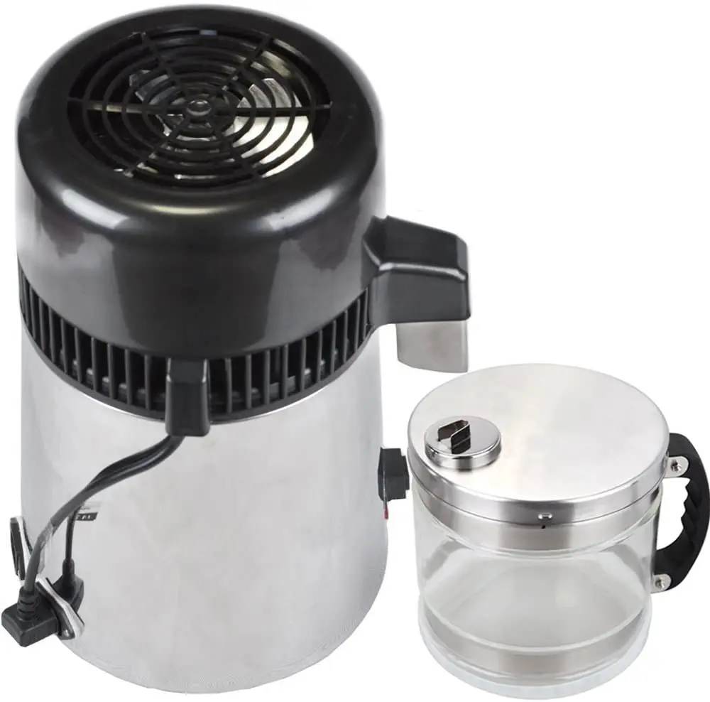 
Water Distiller Machine Stainless Steel Home Pure Water Purifier Filter 750W Water Distillation Kit with Connection Bottle Food- 