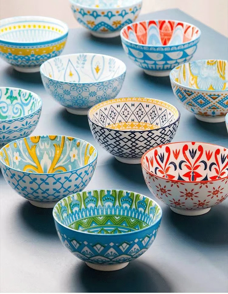wholesale Ceramic Salad Printing Dinner Set Porcelain Ceramic Dinnerware Sets Ceramic  bowls