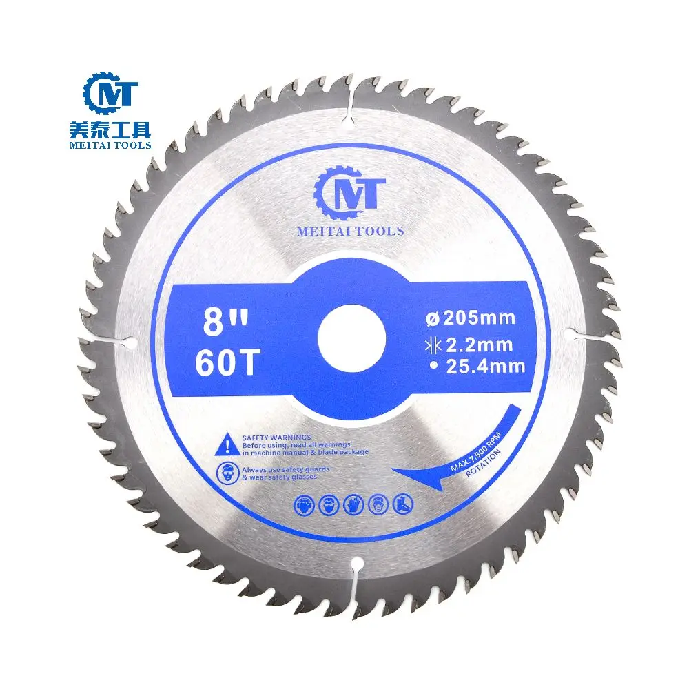 Multifunctuional 8 Inch TCT Saw Bable 60 Teeth Circular Tungsten Carbide Steel Cutting Saw Blade Wood Metal Cutting Blade