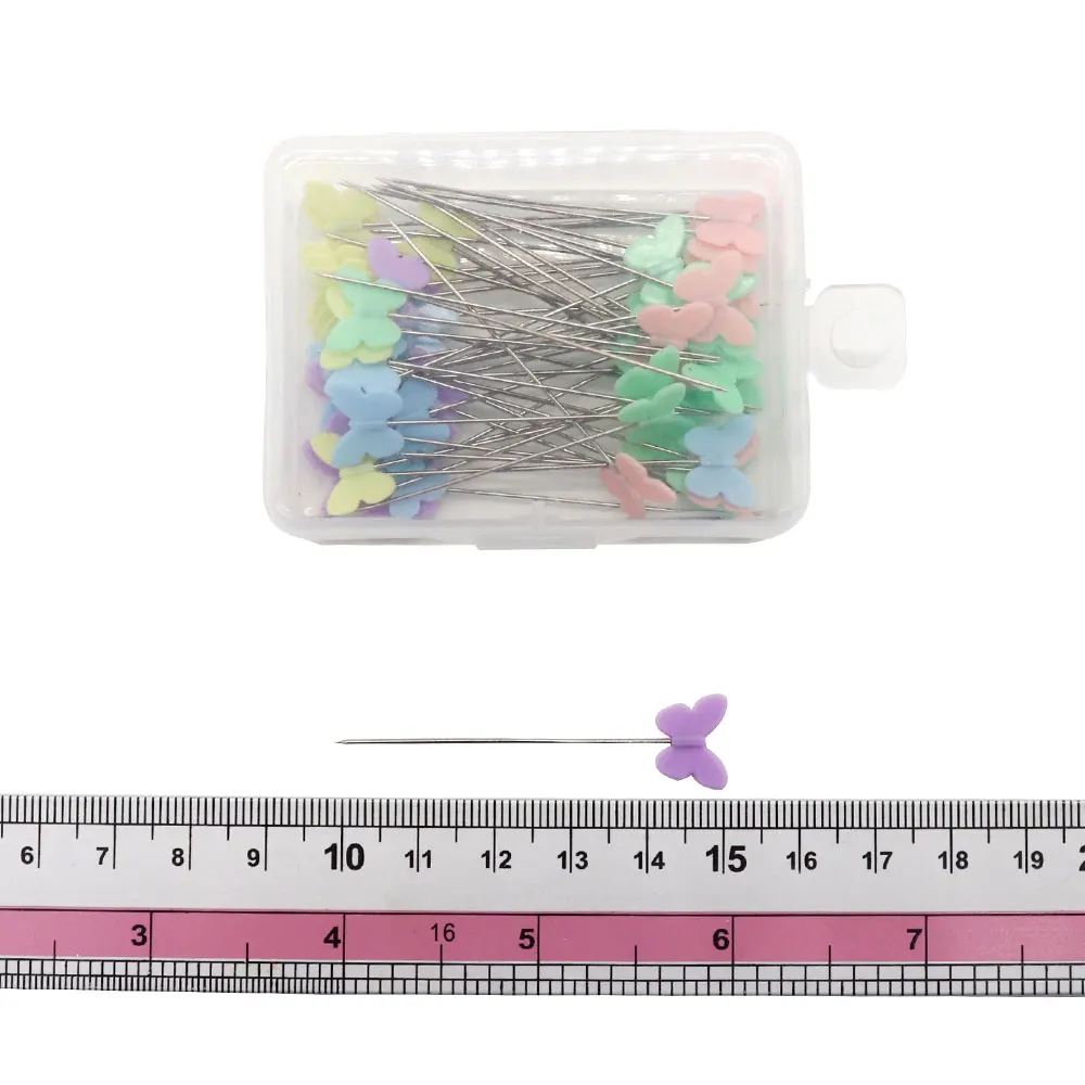 
100pcs 0.65*54mm Head Knitted Locating Pins Patchwork Sewing Pins Positioning Needle J0103 