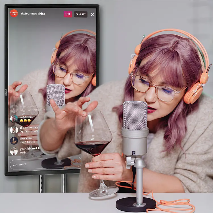 Bulldex Tiktok Skype Messager Radio Studio Camera Mobile Portable Digital TV Broadcasting Equipment 43 INCH