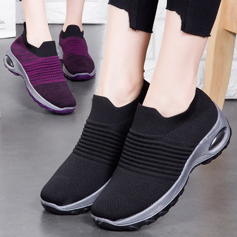 Женская дышащая сетчатая спортивная обувь для бега Flyknit от поставщика прогулочная стильная женская повседневная