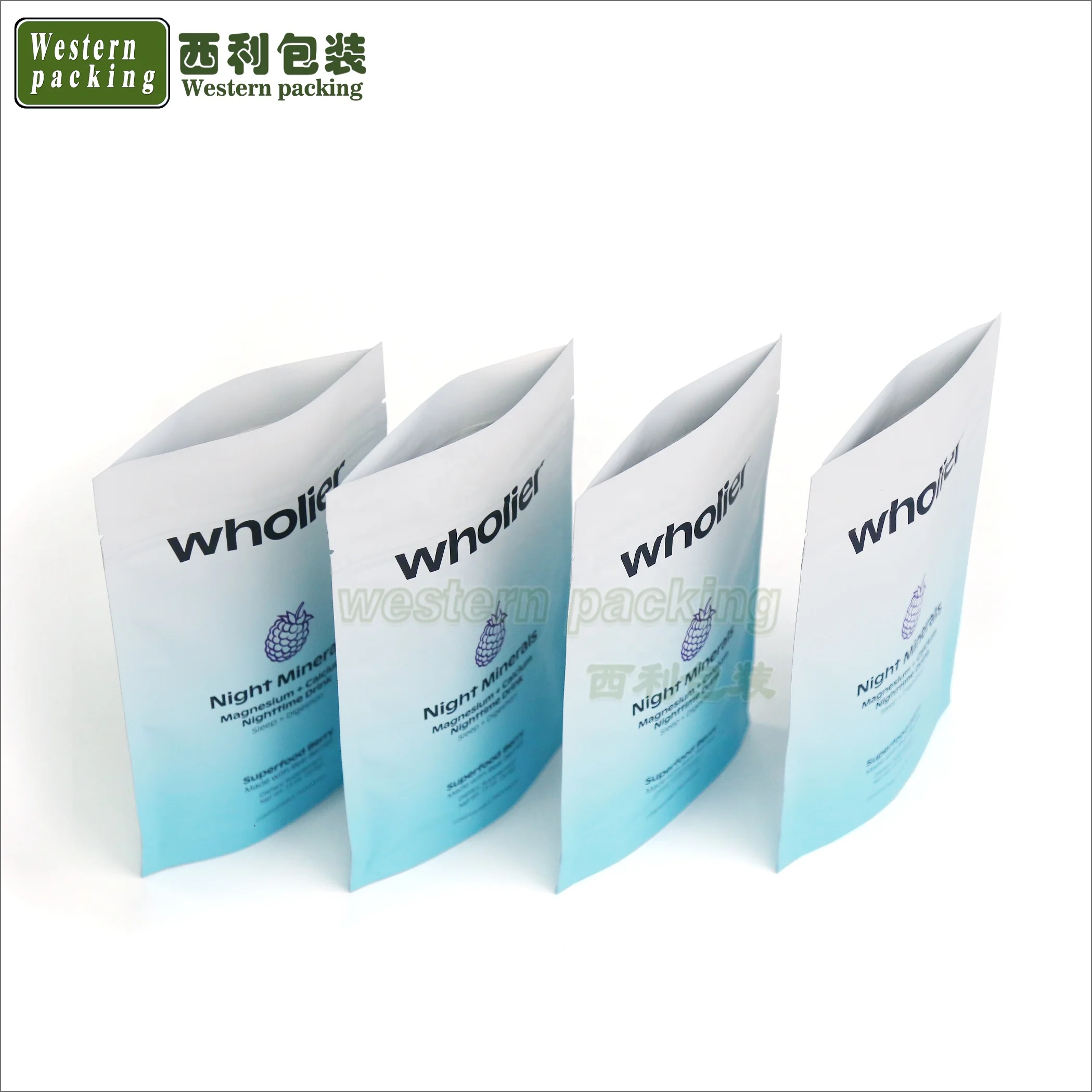 Digital Printing Eco-friendly Pla Zipper Brown Bag Custom White Stand Up Pouch