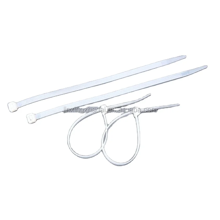 4.8*300mm White 100Pcs Pack Self-locking Nylon Cable Ties Plastic Cable Ties Zip Ties Wraps Never Break
