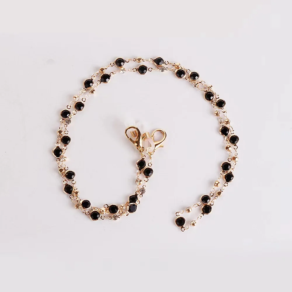 Wholesale New Design Vintage Metal With Crystals Beaded Kids Eye Glasses Sunglasses Face Mask Chain