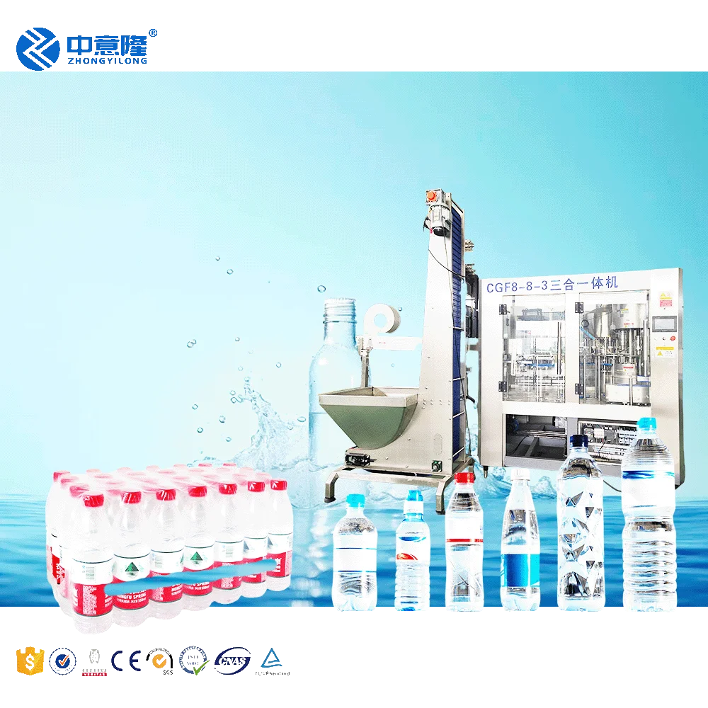 3in1Linea De Embotellado De Liquidos/llenadora Tapadora Automatic Bottle Filling Sealing Machine Drinking Water Production Plant