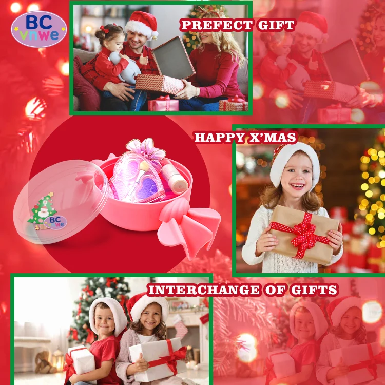 Beauty Christmas Kids Cosmetics Pretend Play Makeup Set for Pretend Play Toy for Gift of Kid Makeup Toys