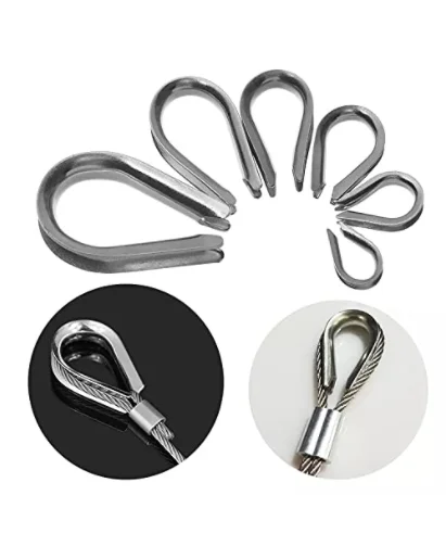 Wire Rope Cable Thimbles Stainless Steel Corrosion Resistance Railing Light Duty Hanging Crimping Loop Sleeve Assortment