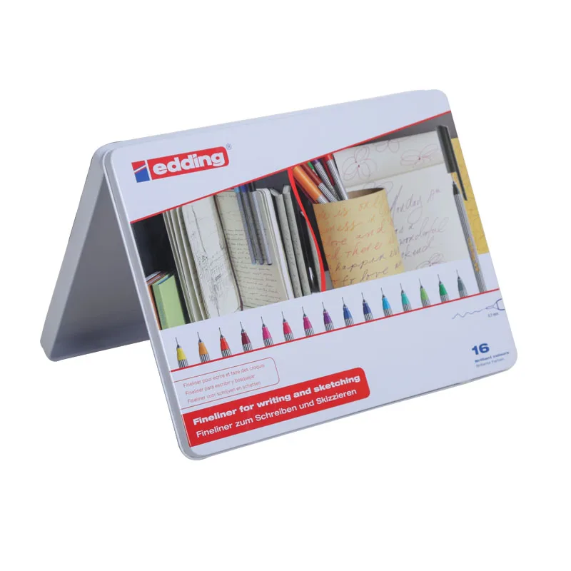 Popular Metal Crayons Boxes Packaged Large Capacity Case Tin Metal Pencil Case For Kids