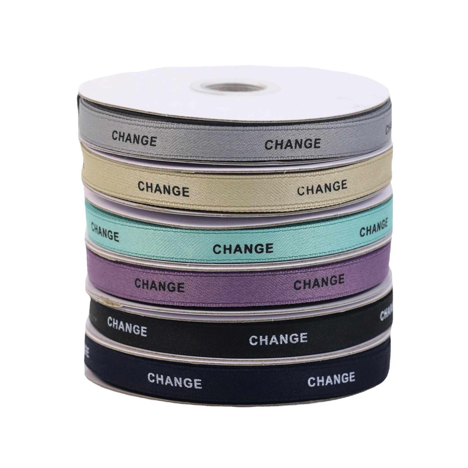 Wholesale Custom 1 Inch Black Polyester Ribbon Gold Foil Logo Grosgrain Printed Ribbon