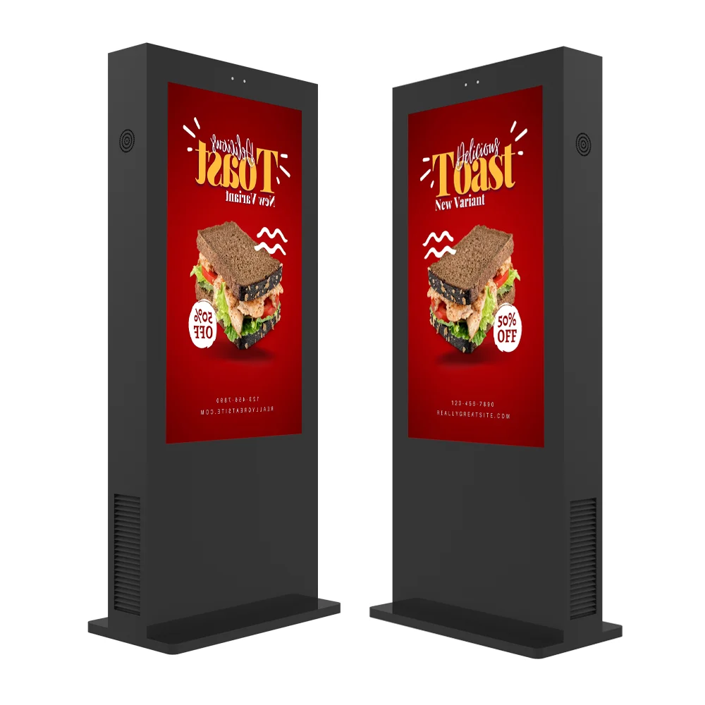 75 inch High Brightness Kiosk All Weatherproof Digital Signage Advertising LCD Display Floor Standing Outdoor Kiosk