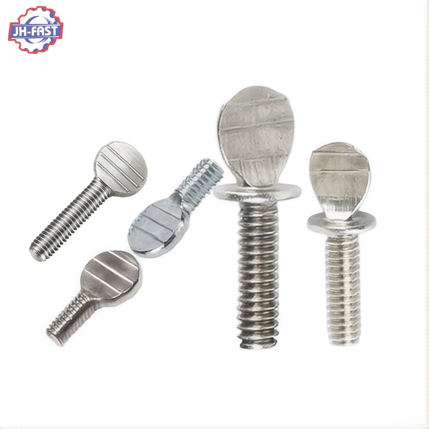 Custom Stainless steel hand thumb screw slotted flat knurled head m3 m4 m5 m6 machine thumb screw m8