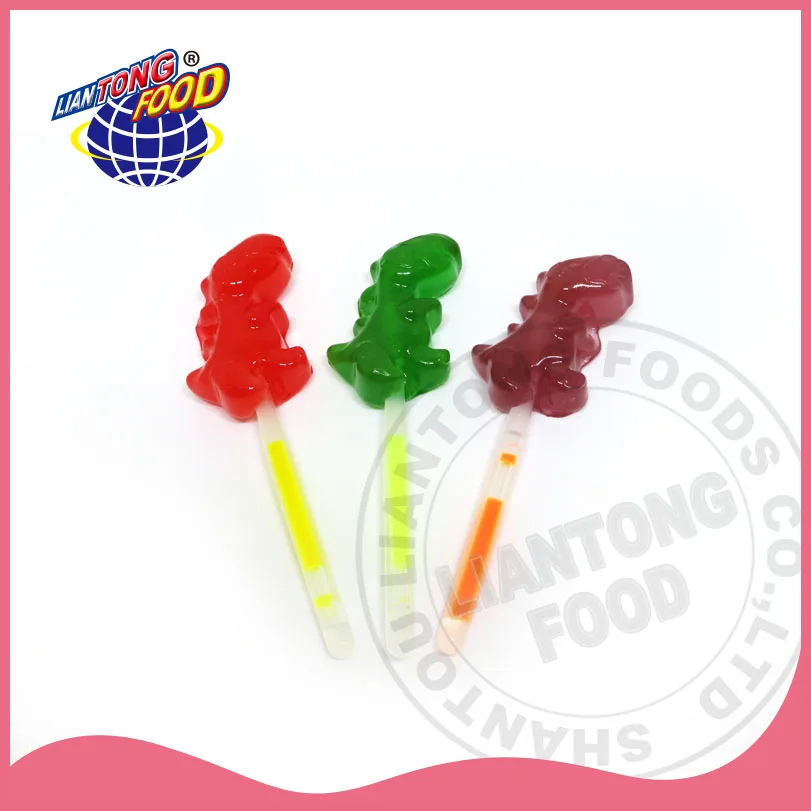 Новый продукт хорошее качество Южноафриканский рынок динозавр в форме леденца флуоресцентные конфеты