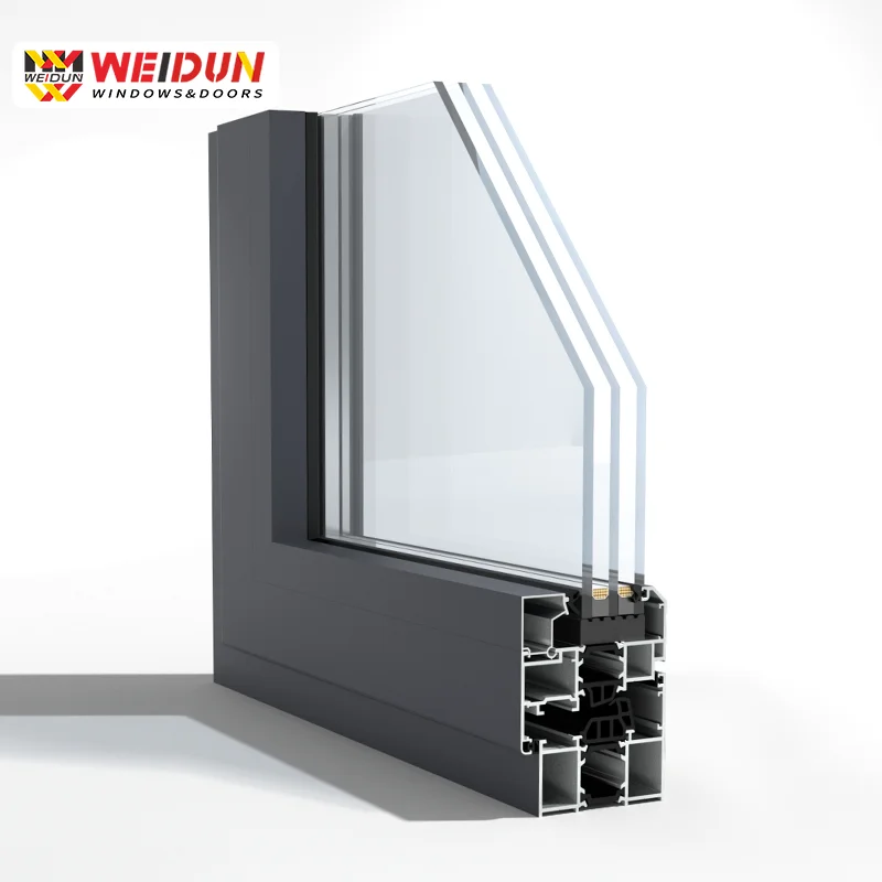 aluminum alloy windows double triple glazed thermal break aluminum window frame water proof