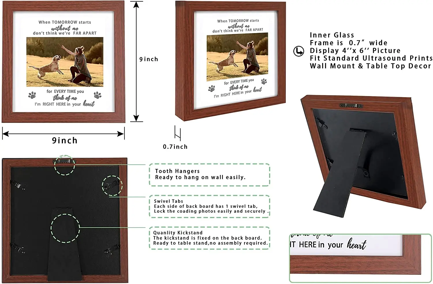 Dog Remembrance pet Memorial Picture Frame for Pet Loss of Gift