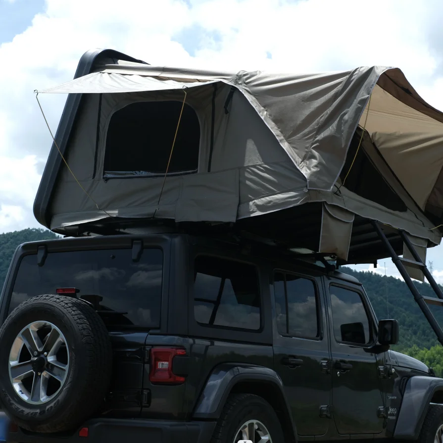 2024 Full Aluminum Shell Roof Top Tent 4 Person Hare Shell Car Tent For Camping