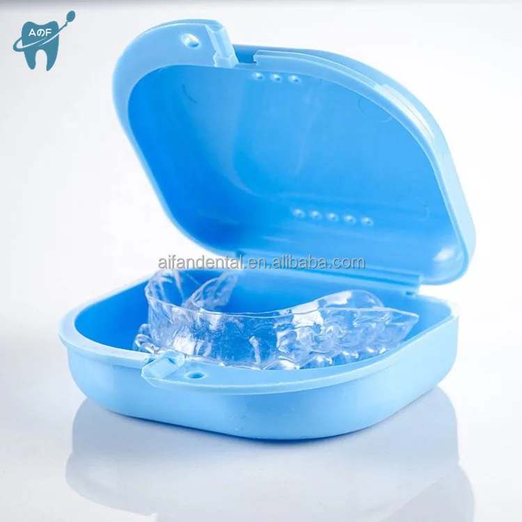 Изготовленным на заказ логосом Ортодонтические брекеты чехол Красочные Mouthguard фиксатор Ортодонтическая щеточка для протезирования коробка