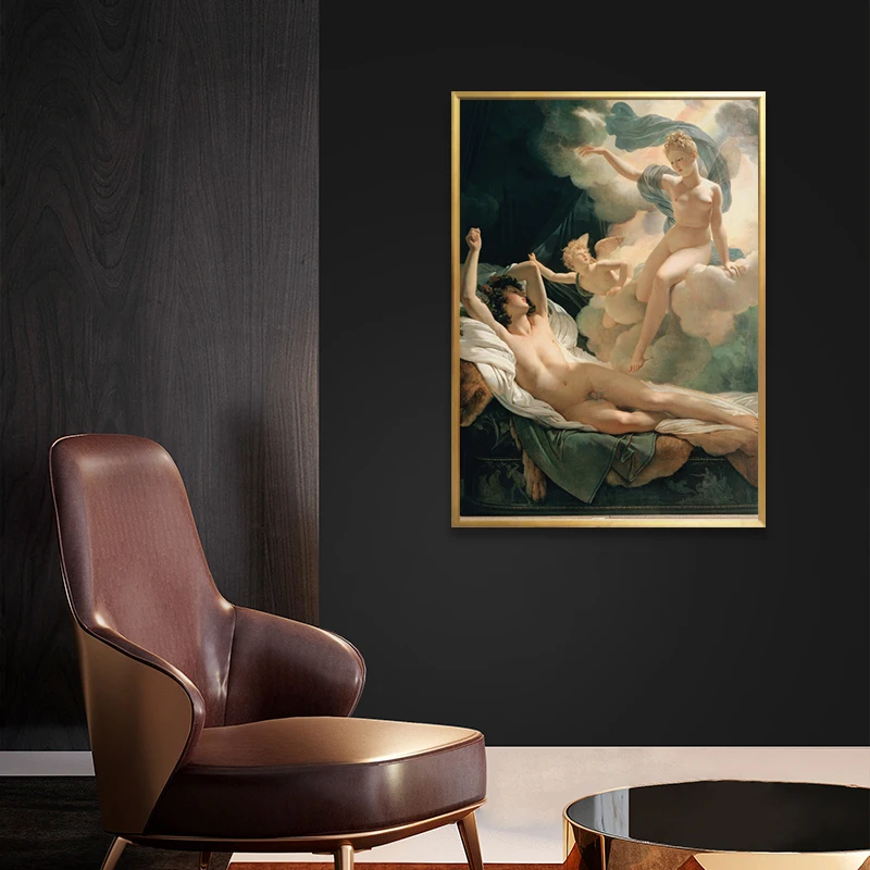 Custom Home Decoration Sexy Couple Handmade Oil Wall Art Canvas Sexy Famous Nude Paintings
