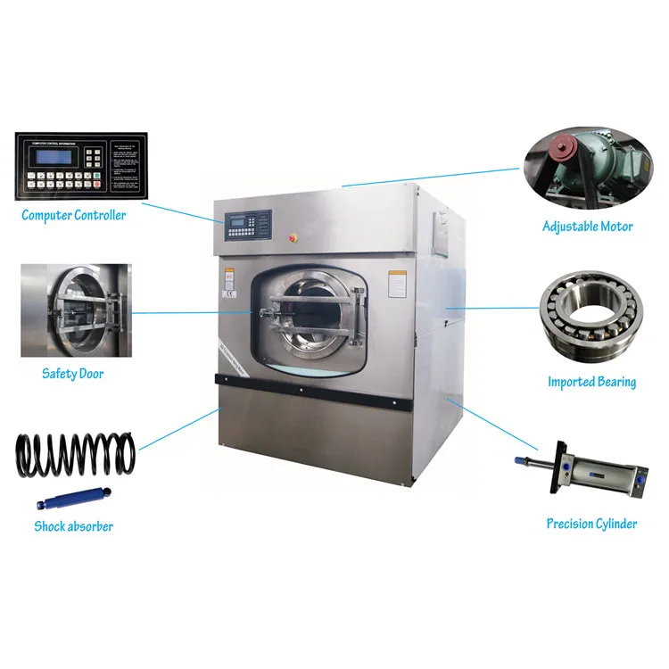 High quality commercial washer cum extractor clothes pressure washer and dryer machine