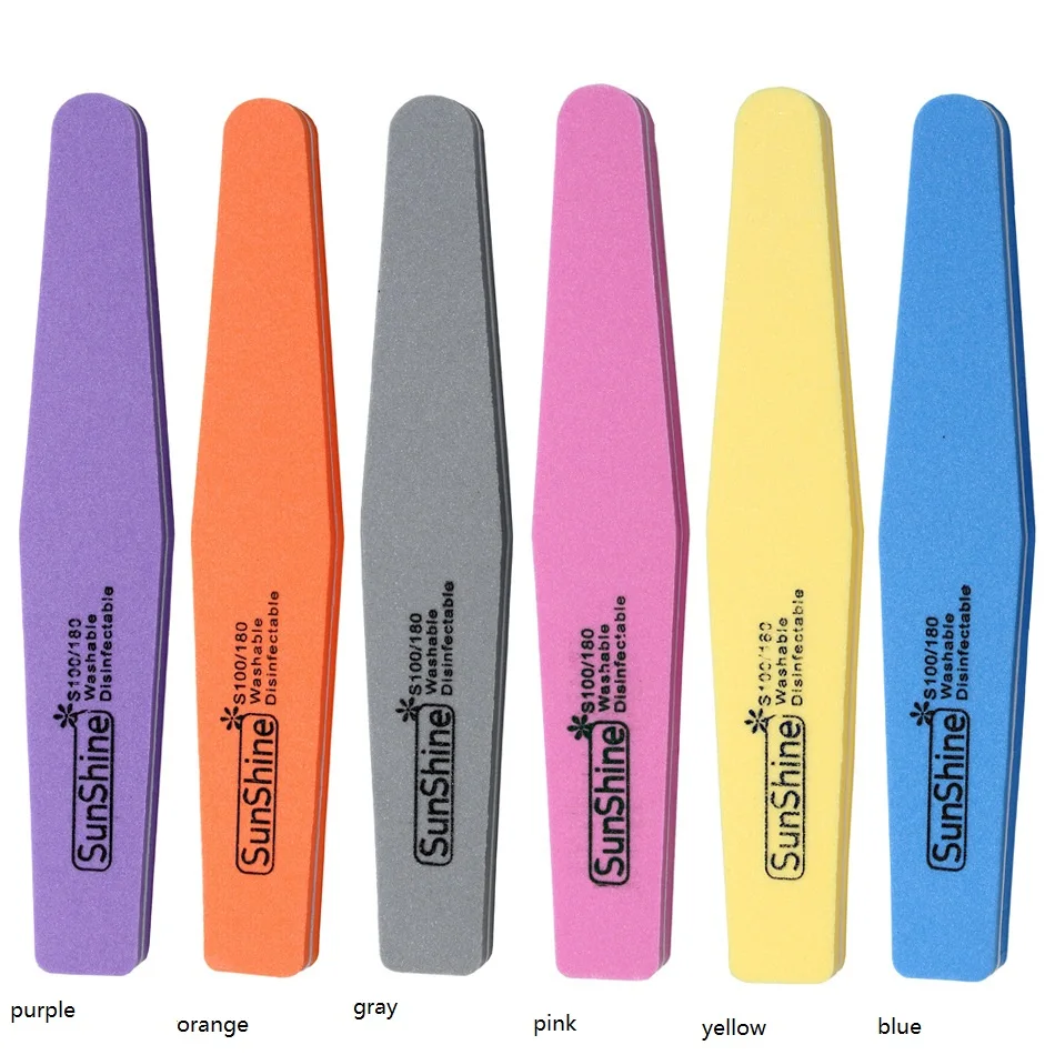 Double Side 100/180 Nail Files or Buffer Buffing Manicure Pedicure Nail Art Tool For Nails Decoration color