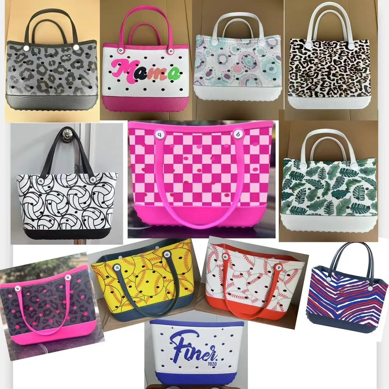 Rubber Women Kids Small Bogg Bag Beach Storage Handbags DIY Charms EVA Tote Bag