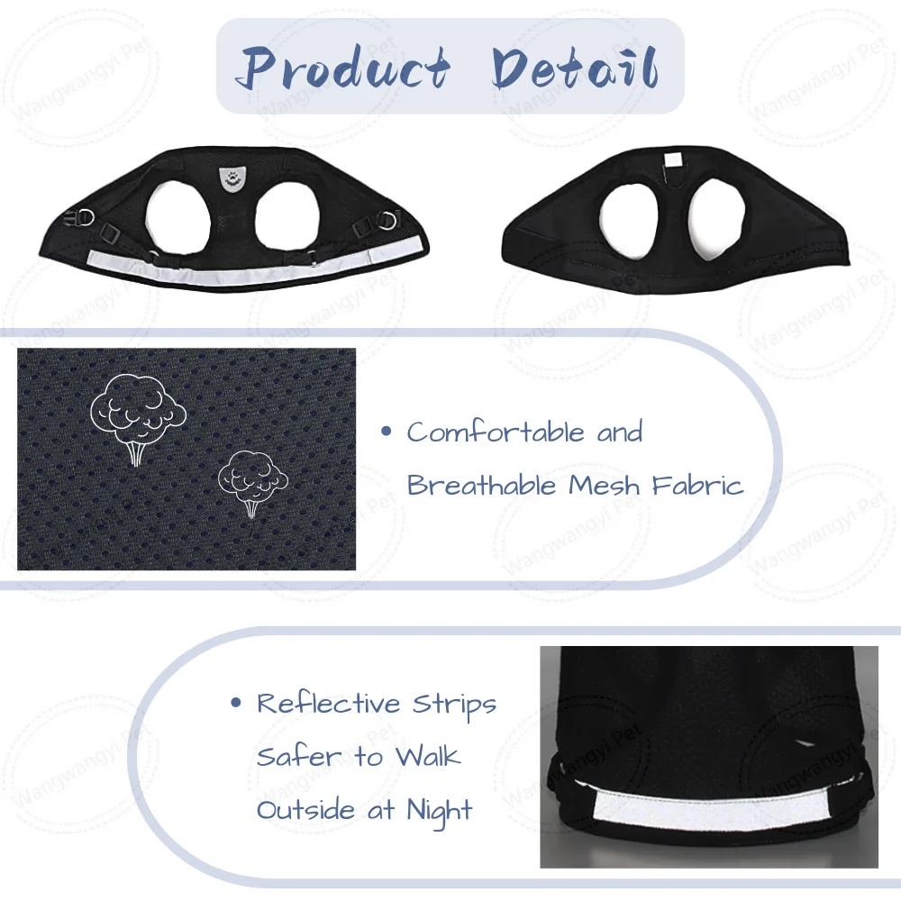 Reflective No Pull Dog Harness Leash Set Soft Mesh Pet Harness for Cat Puppy Walking