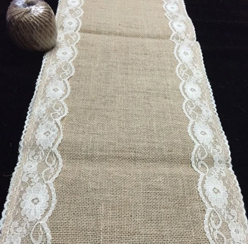 New Linen Burlap Table Clothes Custom Wedding Hemp Just Fabric Dining Table Runner for Banquet Party Home Decoration