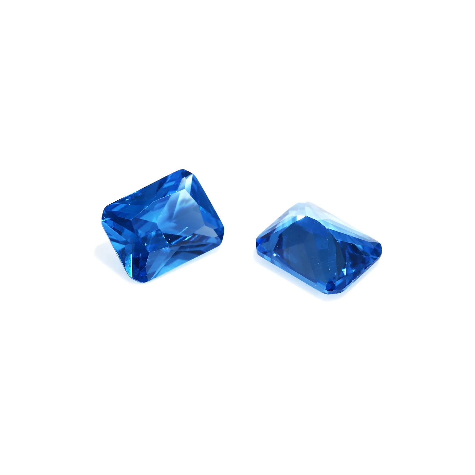 Megan wholesale Messigems long shape cushion Cut Loose Corundum blue Synthetic  4X6mm Stone Prices sapphire