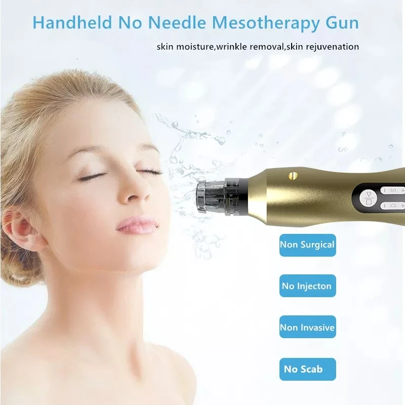 2022 New MesoGun No Needle Mesotherapy RF EMS Microcurrent Skin Tightening Stimulation Device