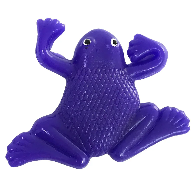 Kids fun toy TPR soft bright-colored toy of frog shape sticky animal toy for party