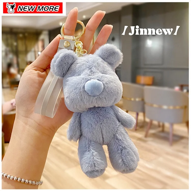 Hot Selling Doll Keyring Pendant Keychain Small Size Stuffed Soft Miniature Bear Cute Soft Mini Toy Bear Plush Key Chains