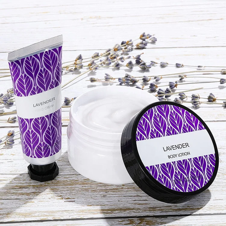 Lavender Bath Set H0ome Spa Set Includes Body Lotion Shower Gel Bubble Bath Hand Cream Travel Bag