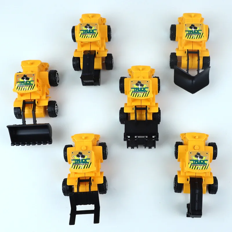 new arrival Plastic 6 Pcs Set Tractor Toy Vehicles for Boys Cake Decorating Supplies for Boys Baby Birthday Cake Party