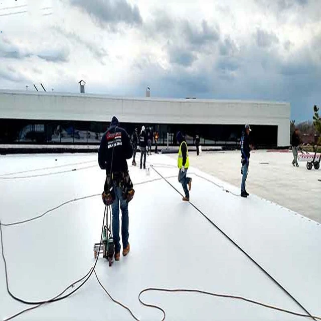 Pre-applied thermoplastic polyolefin tpo exposed single ply layer roof membrane with fiber backing exposed waterproof membrane