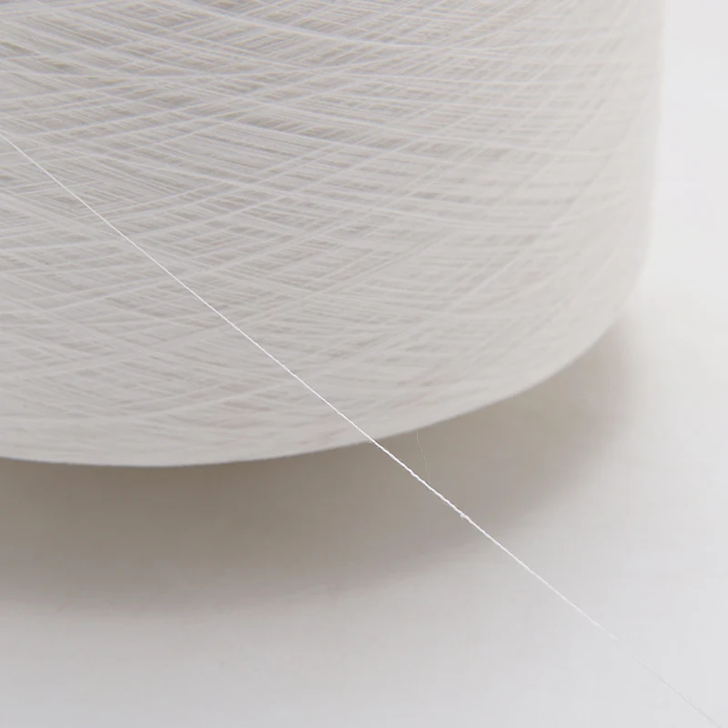100 Spun Polyester Yarn Raw White Knitting Weaving Ne 20S 30S 40S 42S 45S 60S Polyester Yarn