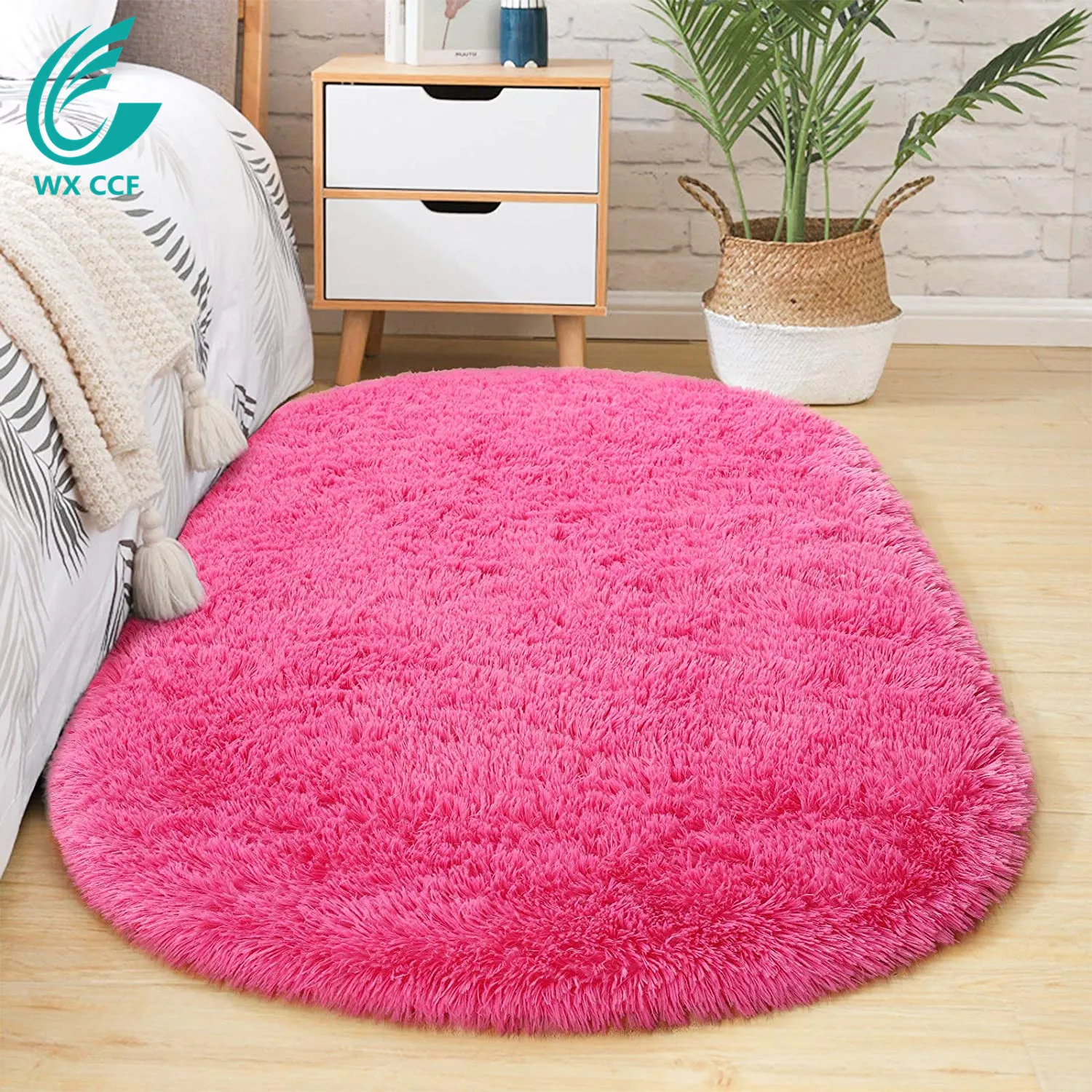 Soft Shaggy Faux Fur Fluffy Luxury Fuzzy Bedside Floor Mat For Bedroom Living Room