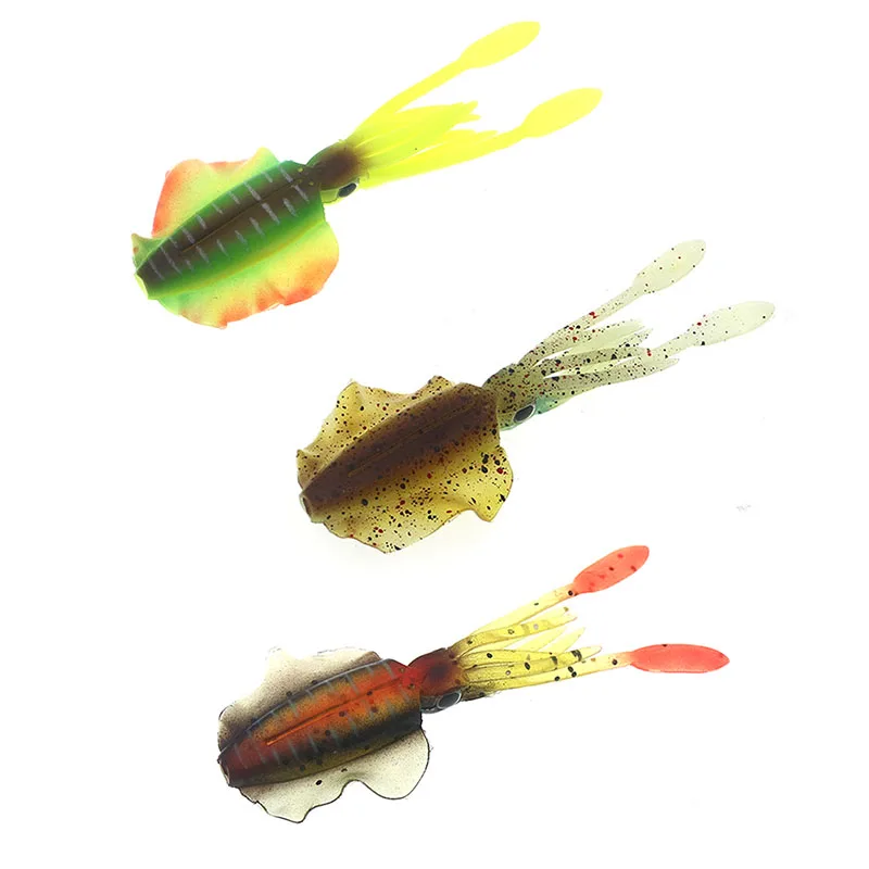 BOX-7g10cm  High Quality Squid Fishing Lures Kit(4PCS  Squid+4PCS hook)