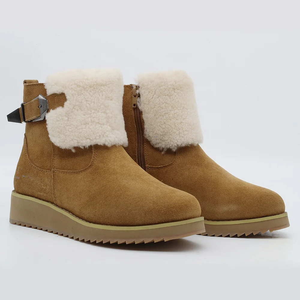  Warmlab/дизайнерские ботинки martens из мягкой кожи с меховым воротником и боковой пряжкой на