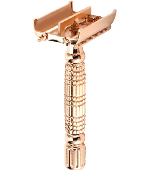 Butterfly Rose Gold Ladies Safety Razor Travel Double Edge Blade Safety Razor Mens Classic Shaving Razor Holder