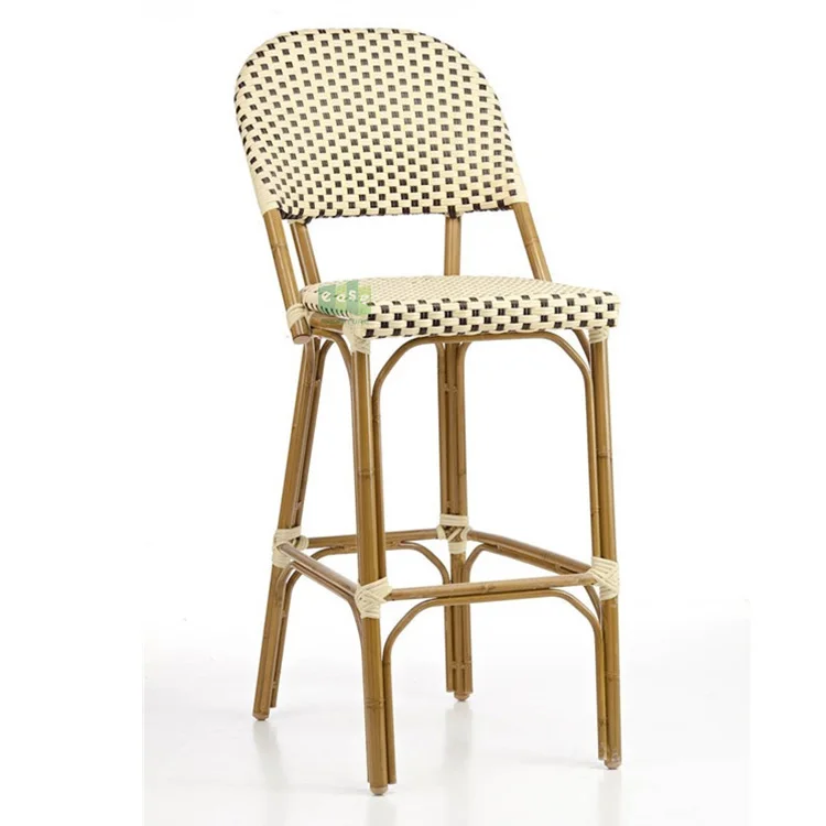 (E8043R bar) Modern new design outdoor rattan metal leg stools bar chairs furniture