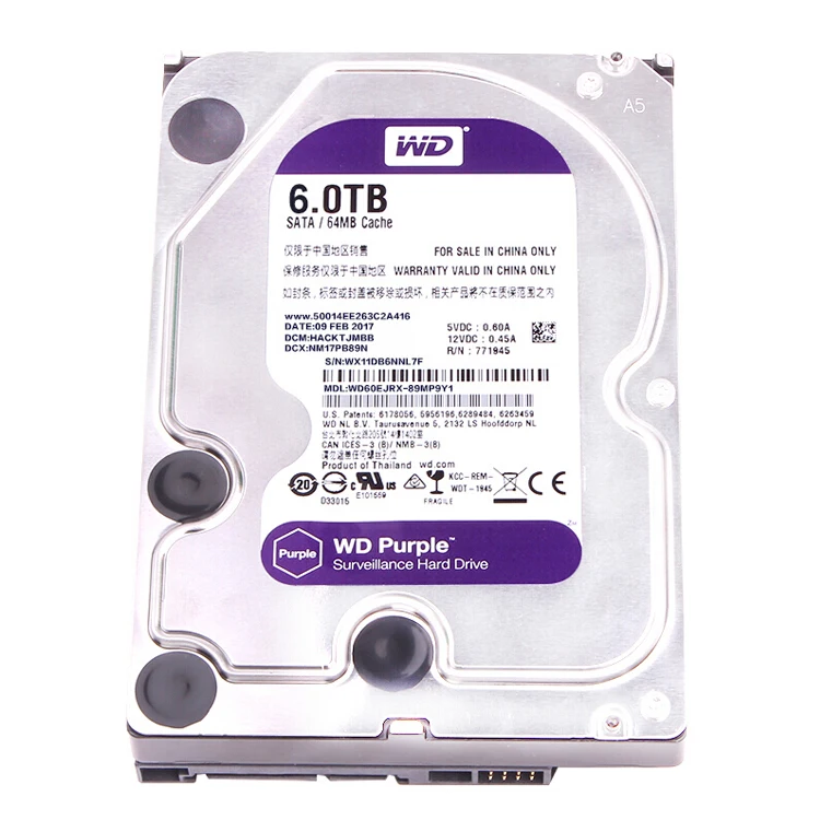  Жесткий диск фиолетовый жесткий безопасность DVR NVR 3 5 дюйма WD60PURX 6