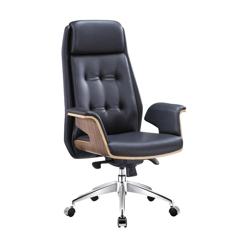 Modern luxury 200kg wood office chair furniture leather butterfly chair ergonomic swivel leather executive office chair