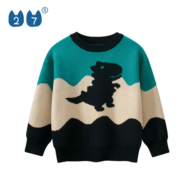 Autumn Winter Knitted Kids 100% Cotton Pullover Sweater Children Sweater For Boys